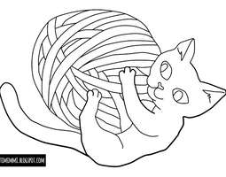 A kitten (a coloring page) / Kissanpentu (vär...