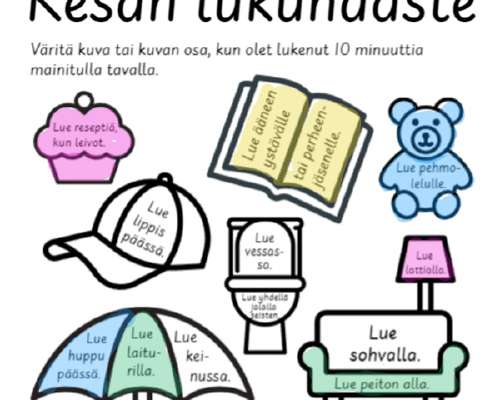 Kesän lukuhaaste ja muita kielellisiä tehtäviä