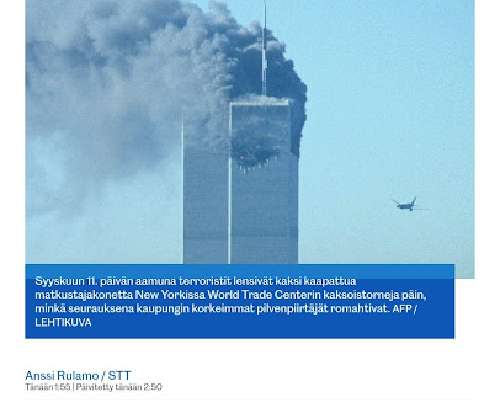 Keskiviikko 11.9. - sinivaloja ja 9/11 iskuis...