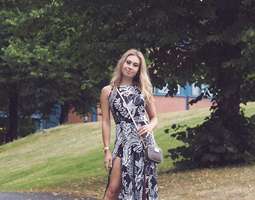 Leaf print jumpsuit