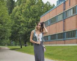 Striped maxi skirt