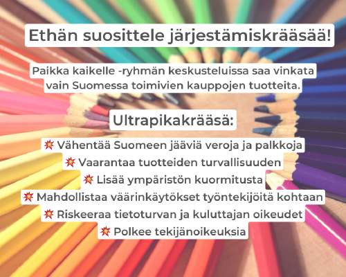 Miksei kukaan tarvitse järjestämistarvikkeita...