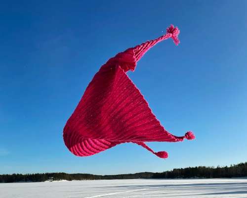 Pinkki ja pehmoinen Infinity shawl